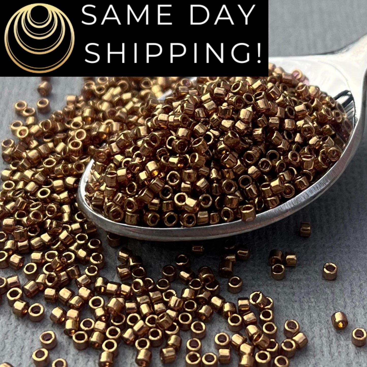 DB0115 11/0 Miyuki Delica Beads Dark Topaz Gold Luster