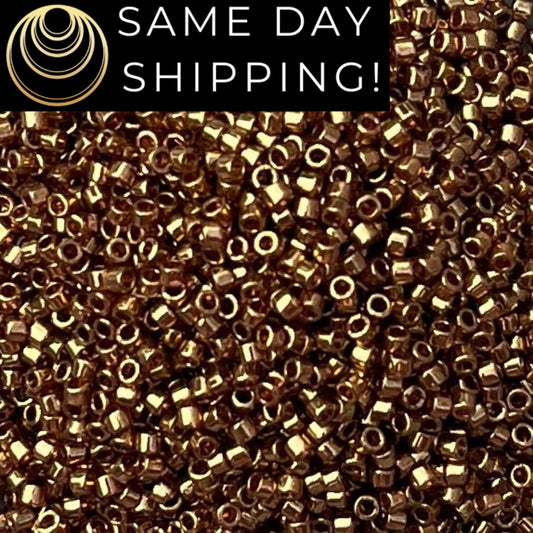 DB0115 11/0 Miyuki Delica Beads Dark Topaz Gold Luster