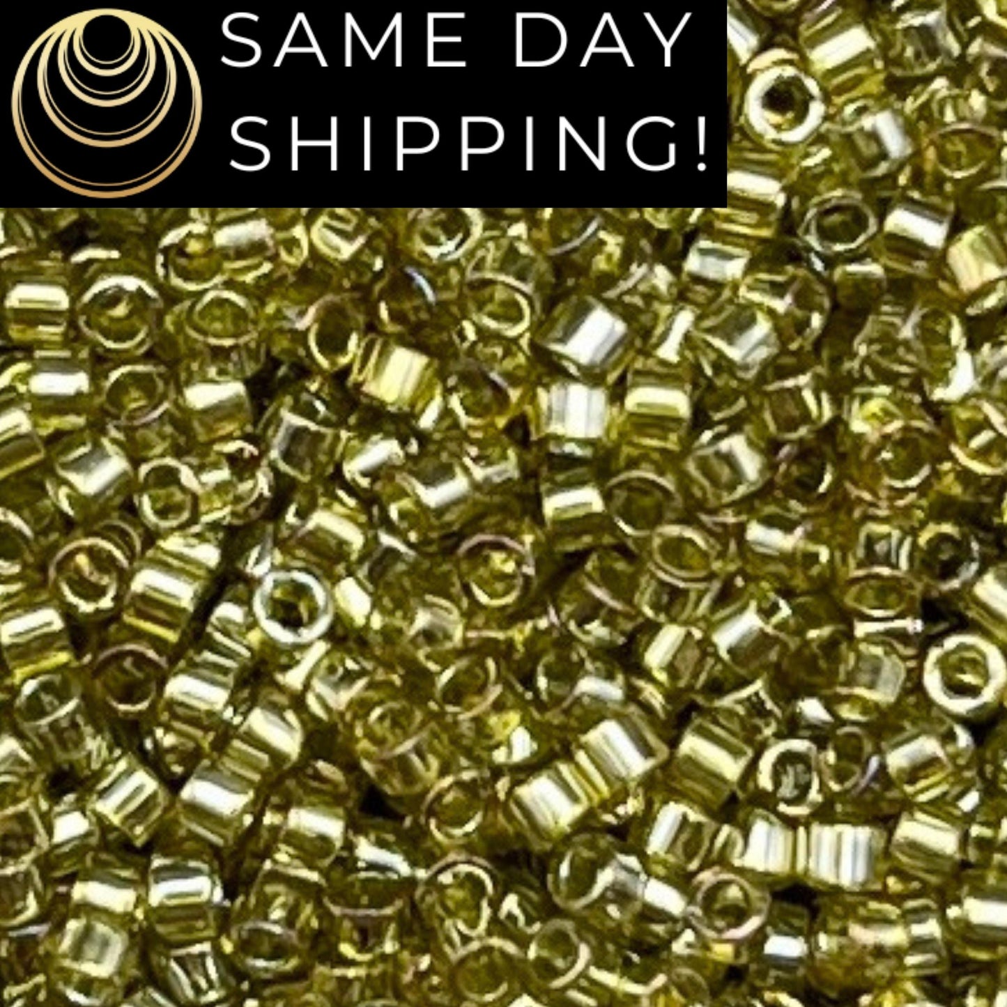 DB0124 11/0 Miyuki Delica Beads Transparent Golden Olive Luster