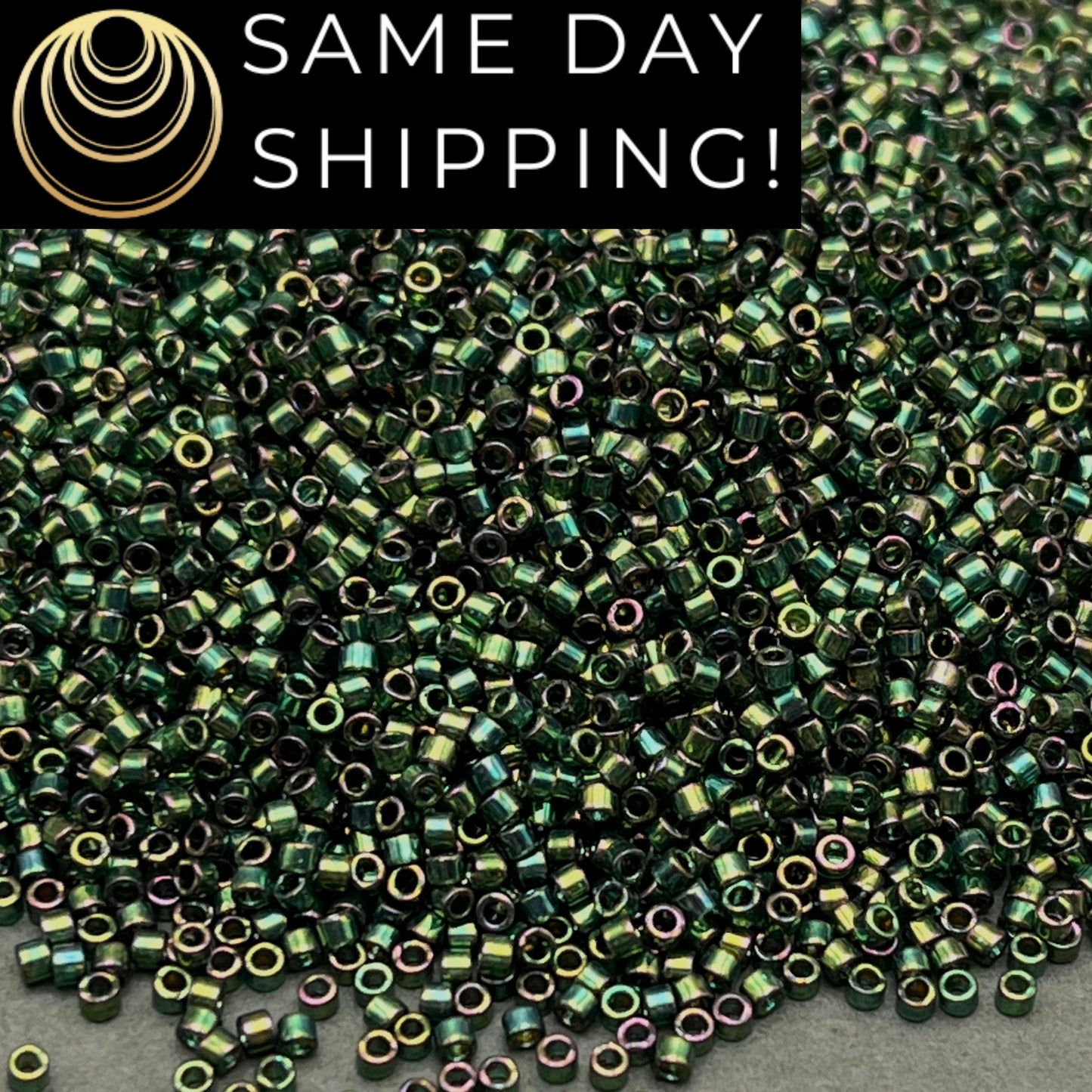 DB0125 11/0 Miyuki Delica Beads Emerald Gold Luster