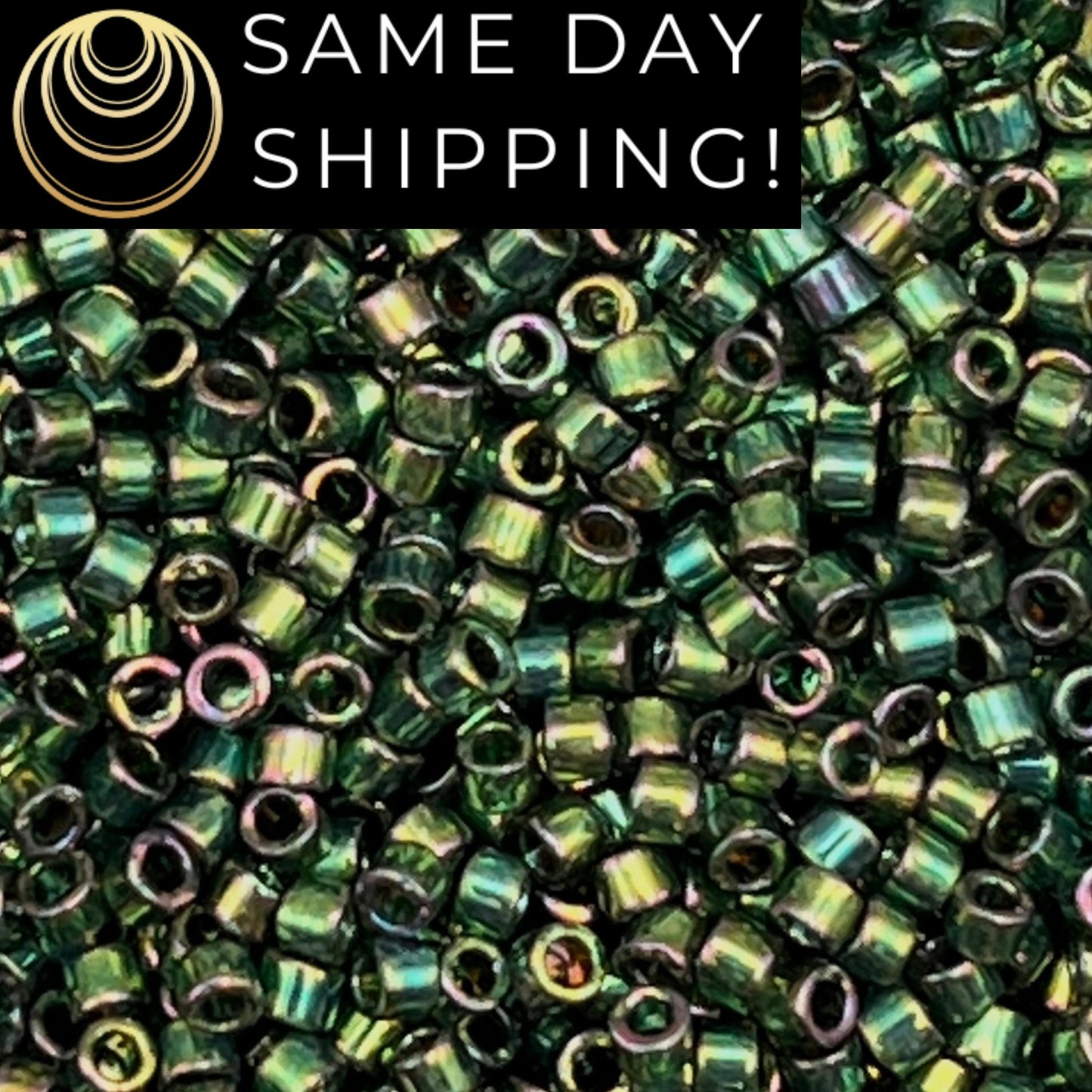 DB0125 11/0 Miyuki Delica Beads Emerald Gold Luster