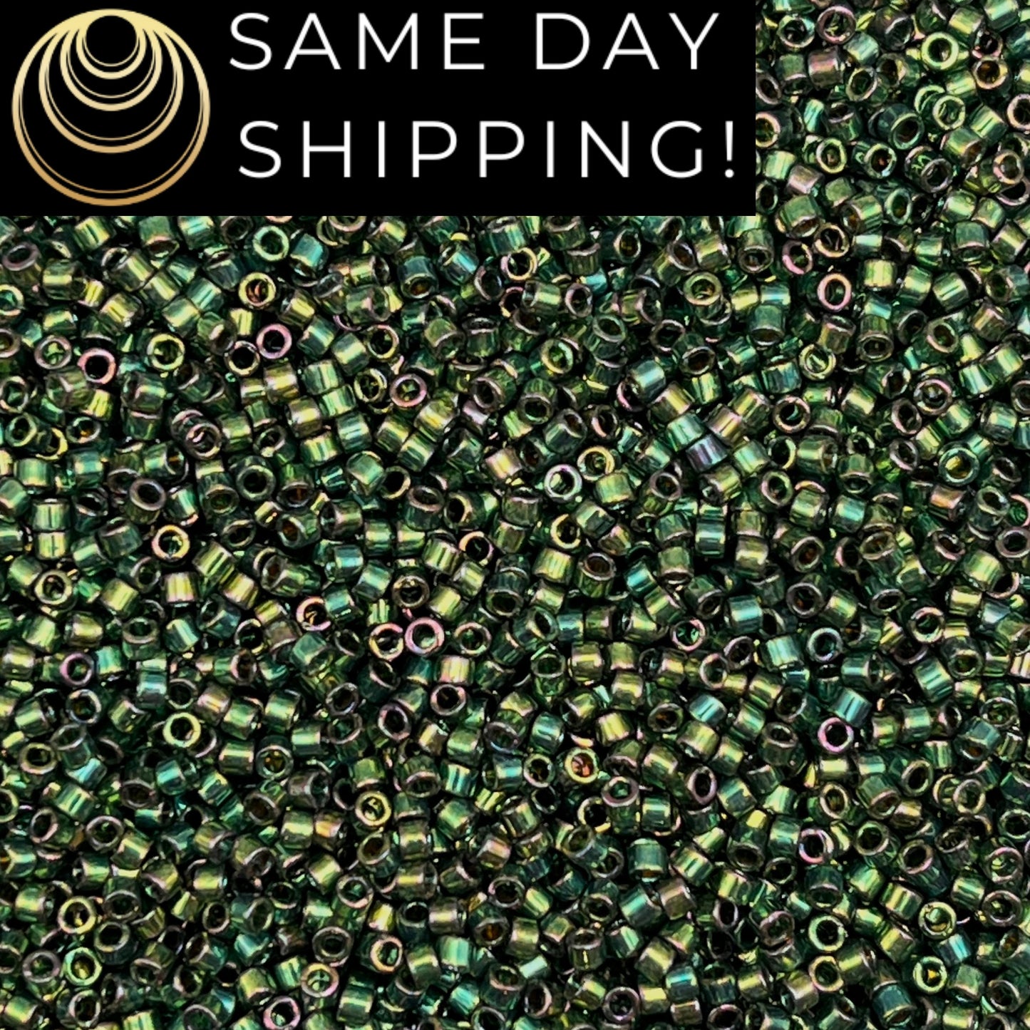 DB0125 11/0 Miyuki Delica Beads Emerald Gold Luster