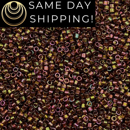 DB0126 11/0 Miyuki Delica Beads Cinnamon Rainbow Gold Luster