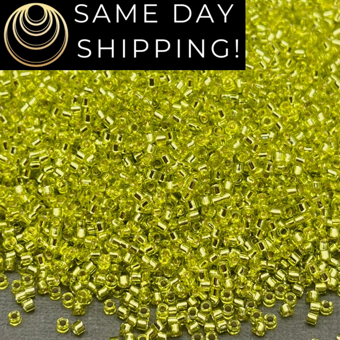 DB0147 11/0 Miyuki Delica Beads Silver Lined Chartreuse