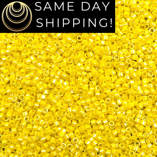 DB0160 11/0 Miyuki Delica Beads Opaque Yellow AB