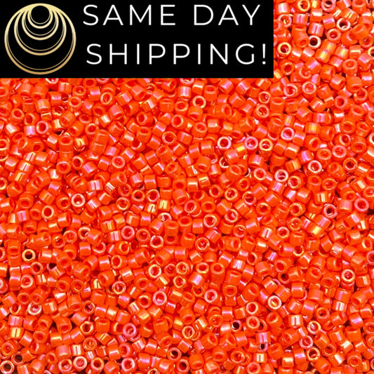 DB0161 11/0 Miyuki Delica Beads Opaque Orange AB