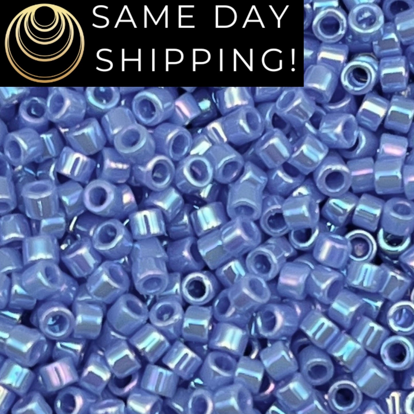 DB0167 11/0 Miyuki Delica Beads Opaque Medium Blue AB