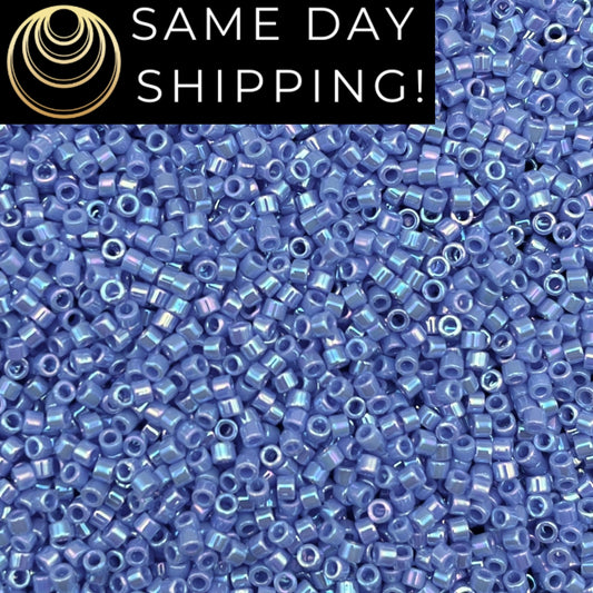 DB0167 11/0 Miyuki Delica Beads Opaque Medium Blue AB