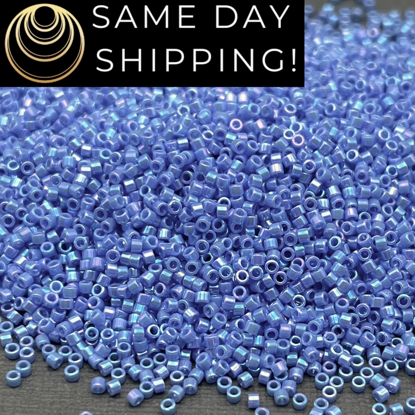 DB0167 11/0 Miyuki Delica Beads Opaque Medium Blue AB