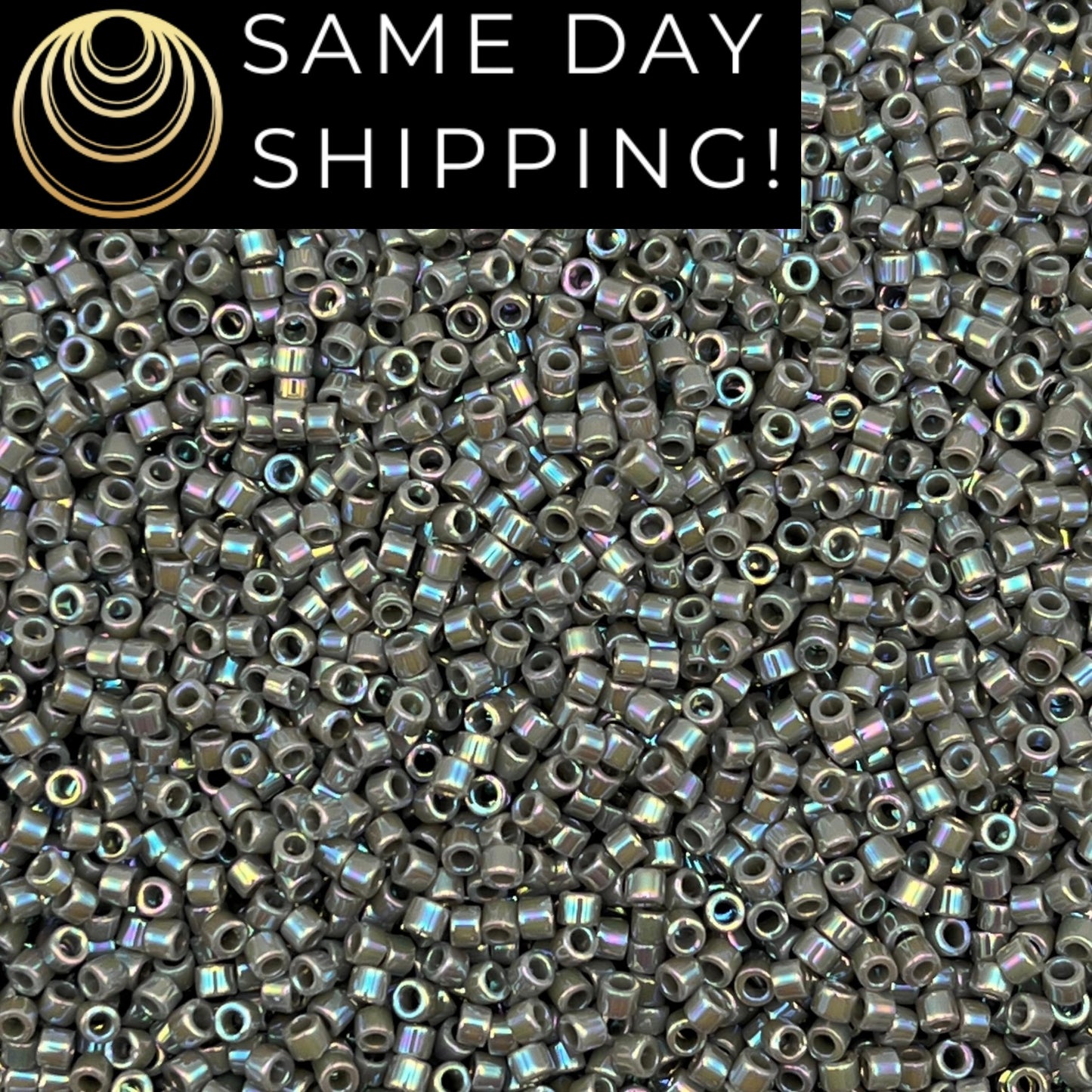 DB0168 11/0 Miyuki Delica Beads Opaque Gray AB