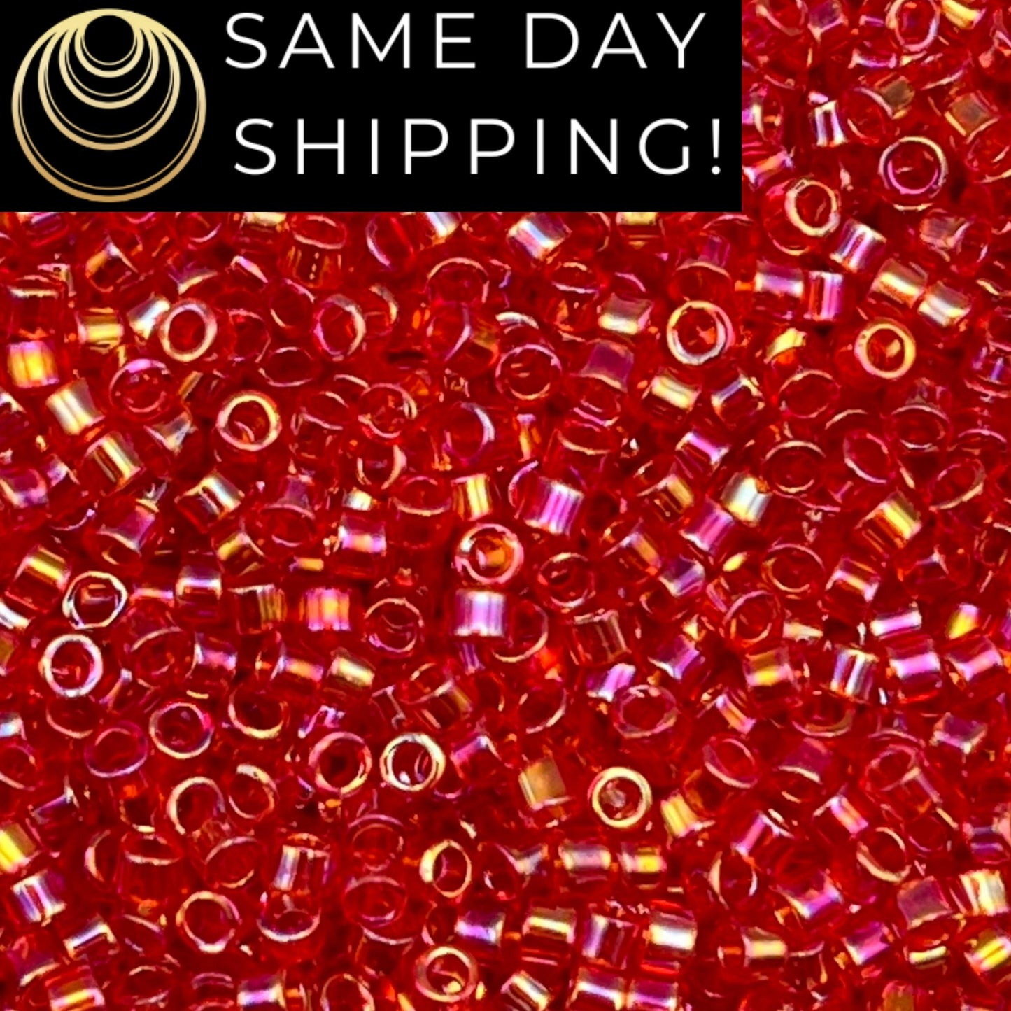 DB0172 11/0 Miyuki Delica Beads Transparent Red AB