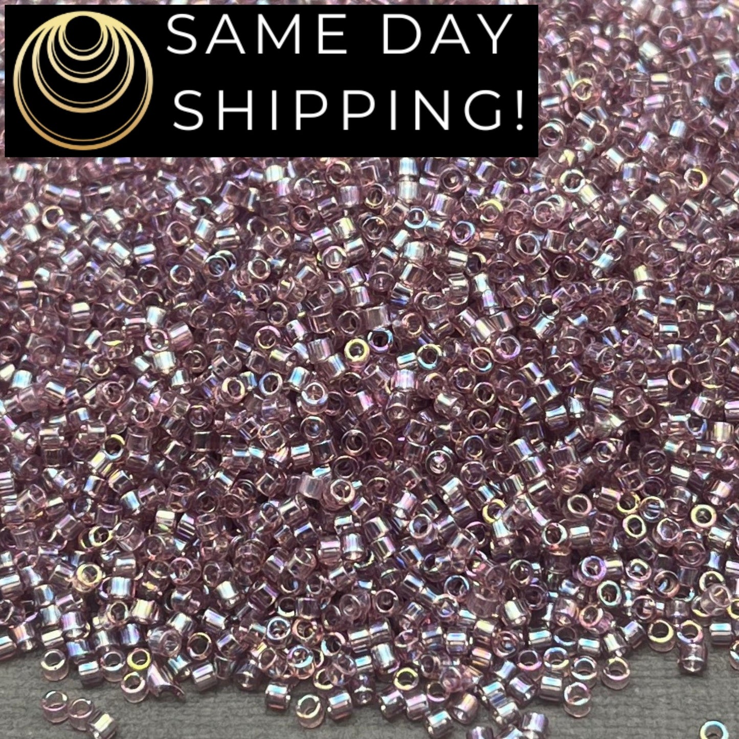 DB0173 11/0 Miyuki Delica Beads Transparent Smoky Amethyst AB