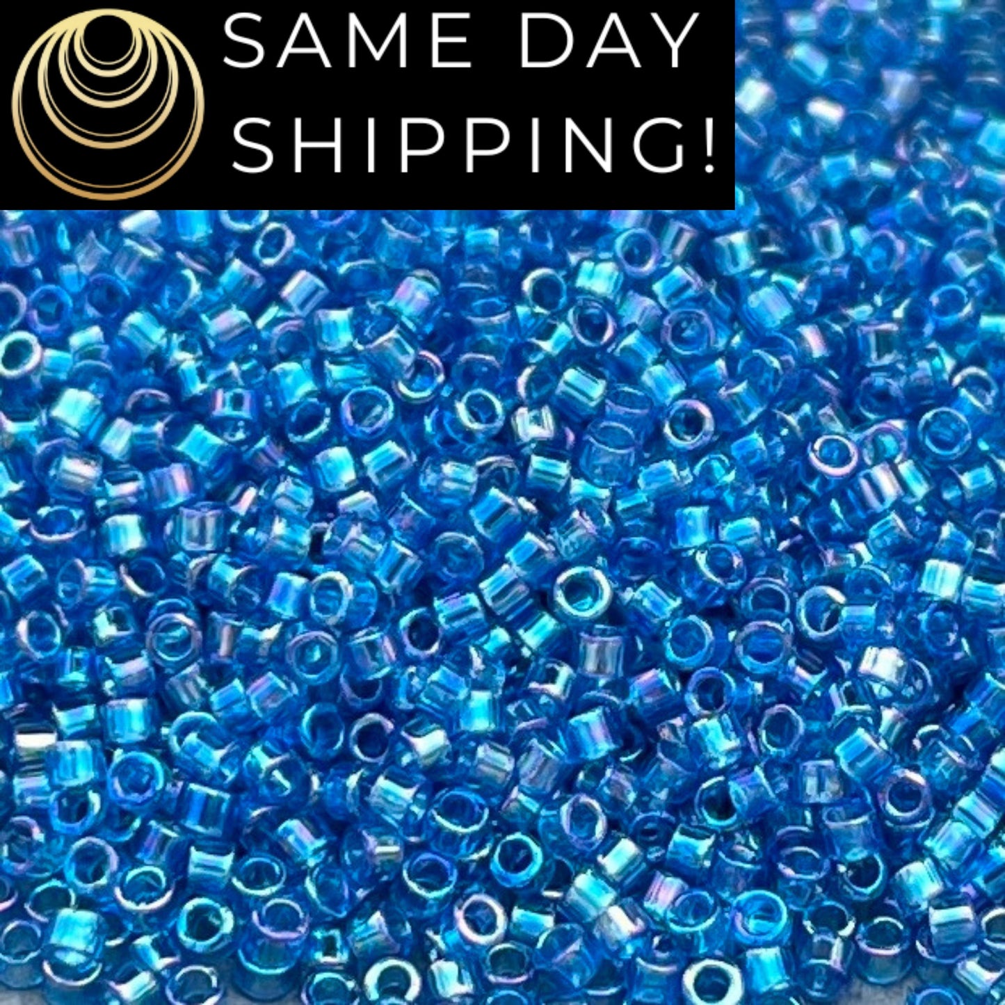 DB0177 11/0 Miyuki Delica Beads Transparent Capri Blue AB