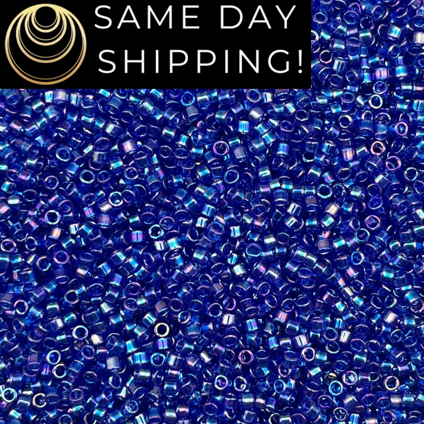 DB0178 11/0 Miyuki Delica Beads Transparent Cobalt Blue AB