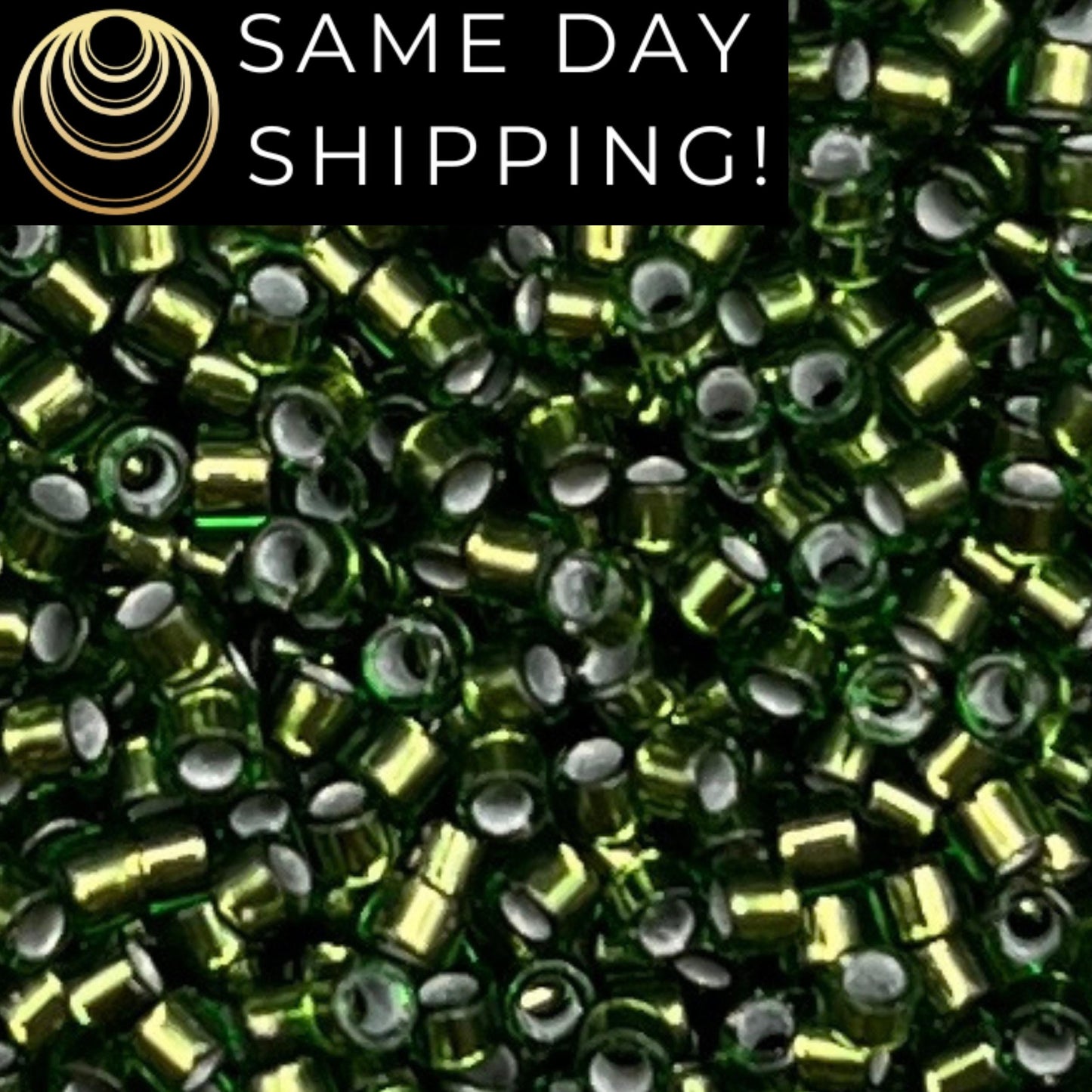 DB0182 11/0 Miyuki Delica Beads Silver Lined Jade Green