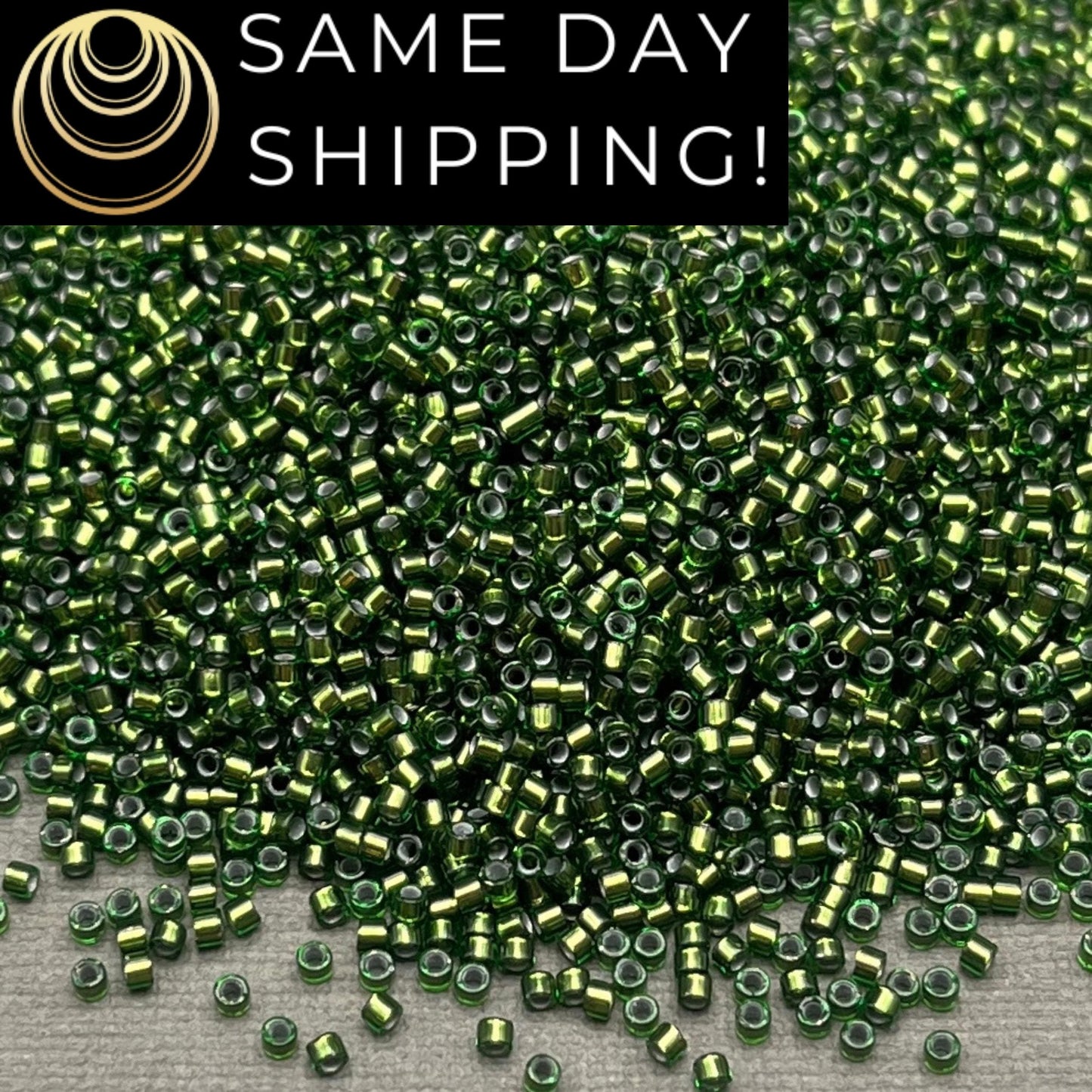 DB0182 11/0 Miyuki Delica Beads Silver Lined Jade Green