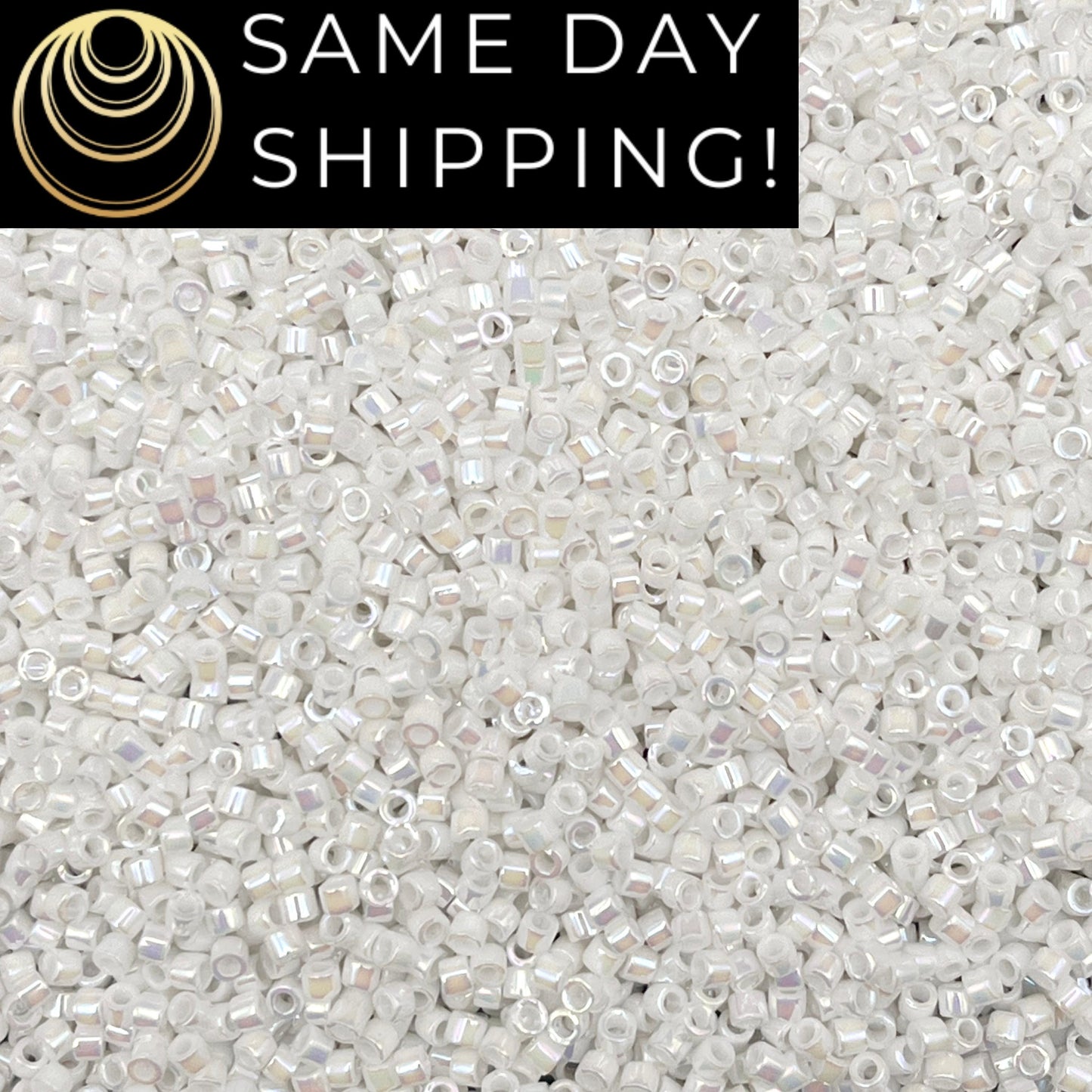 DB0202 11/0 Miyuki Delica Beads White Pearl AB