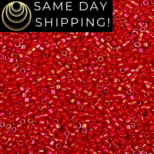 DB0214 11/0 Miyuki Delica Beads Opaque Red Luster