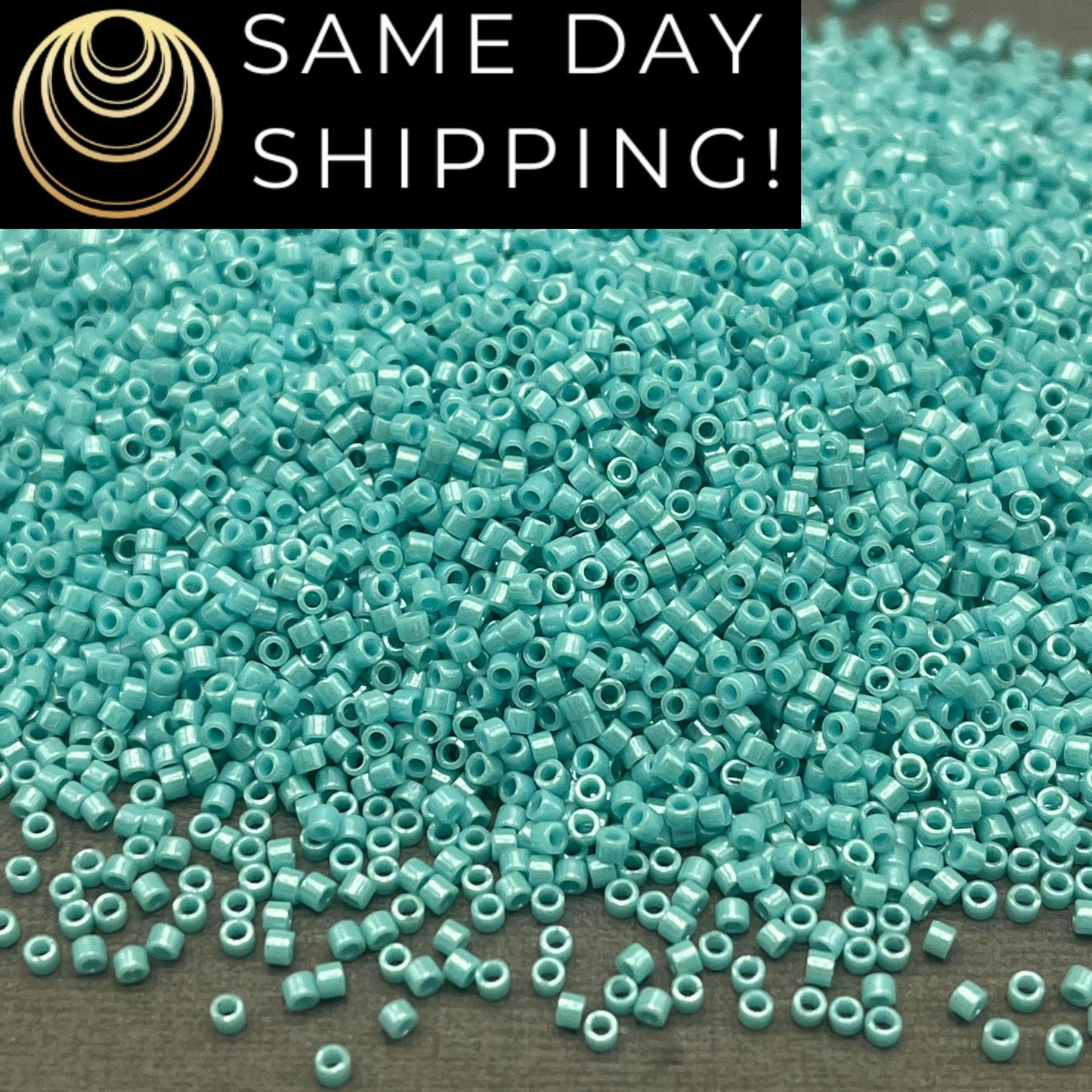 DB0217 11/0 Miyuki Delica Beads Opaque Turquoise Green Luster