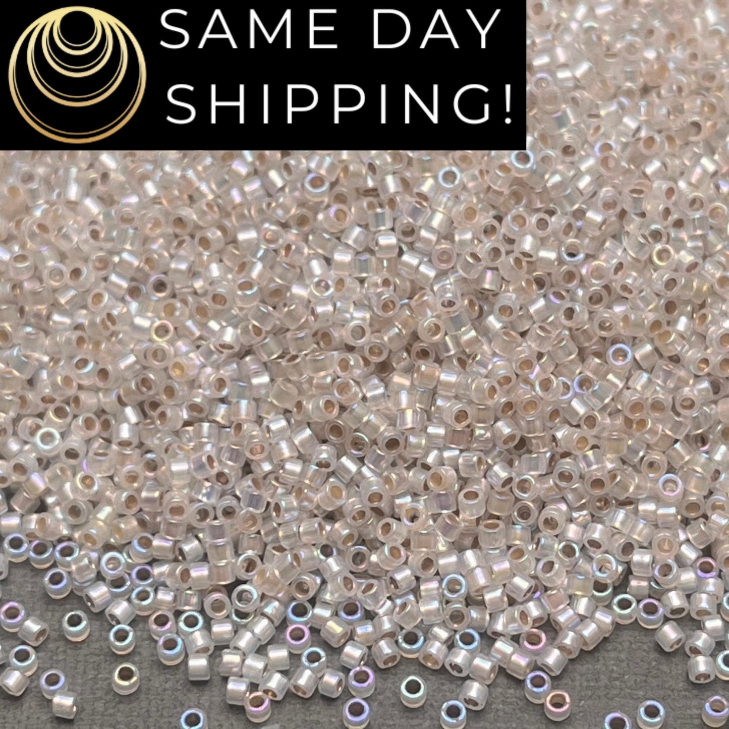 DB0223 11/0 Miyuki Delica Beads Silver Lined Opal AB