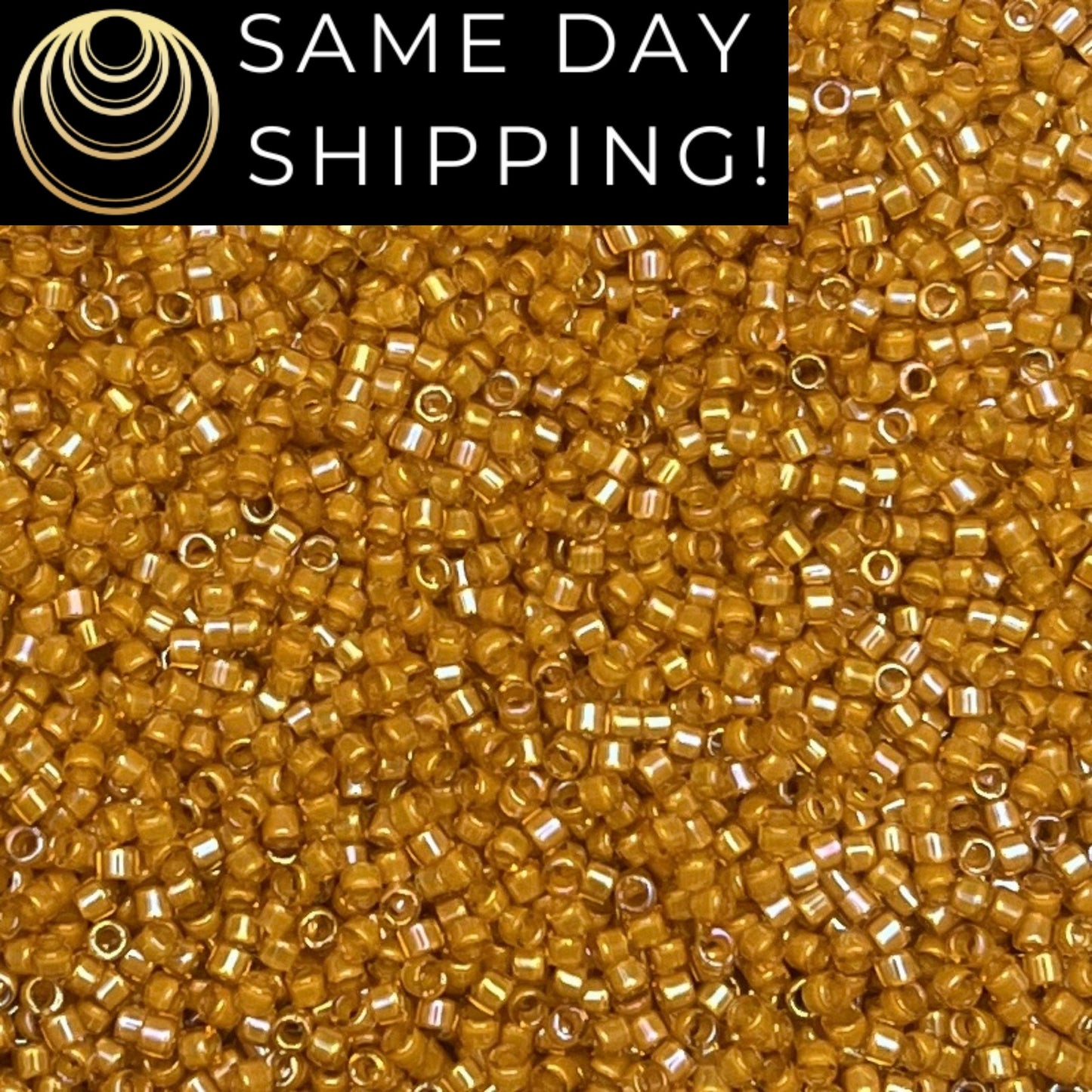 DB0272 11/0 Miyuki Delica Beads Goldenrod Lined Topaz AB