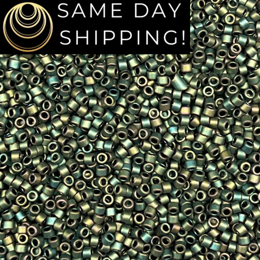 DB0324 11/0 Miyuki Delica Beads Matte Metallic Patina AB