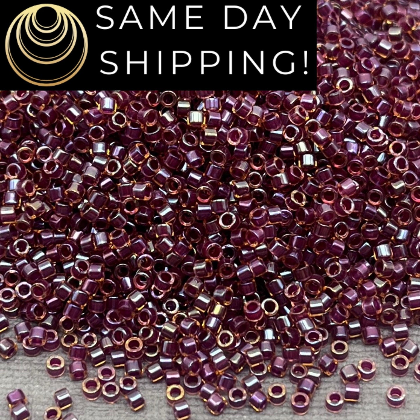 DB0061 11/0 Miyuki Delica beads Wine Lined Light Topaz Luster