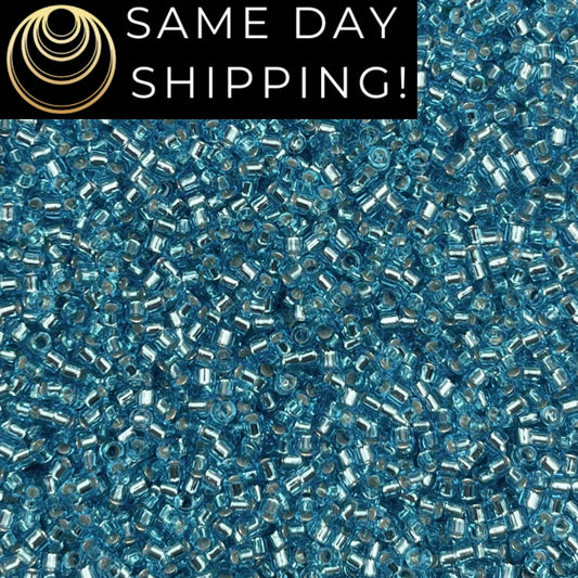 DB1209 11/0 Miyuki Delica Beads Silver Lined Ocean Blue