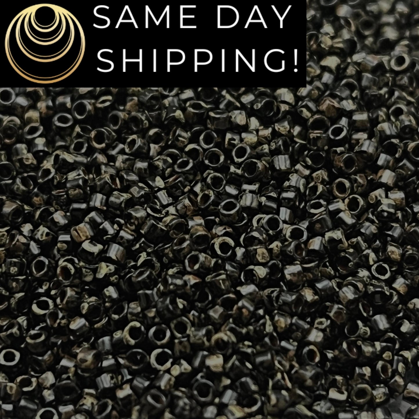 DB2261 11/0 Miyuki Delica Beads Black Picasso