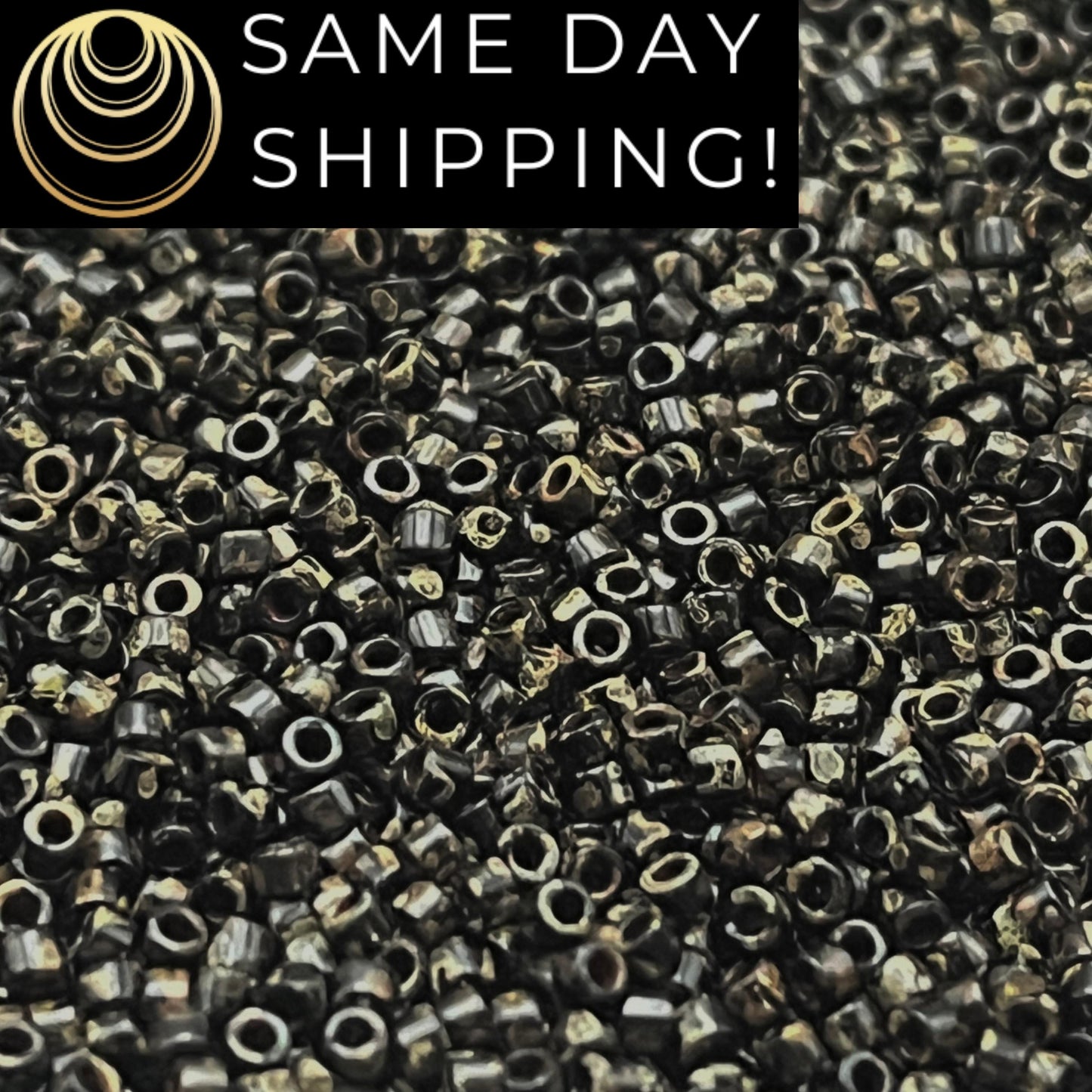 DB2261 11/0 Miyuki Delica Beads Black Picasso
