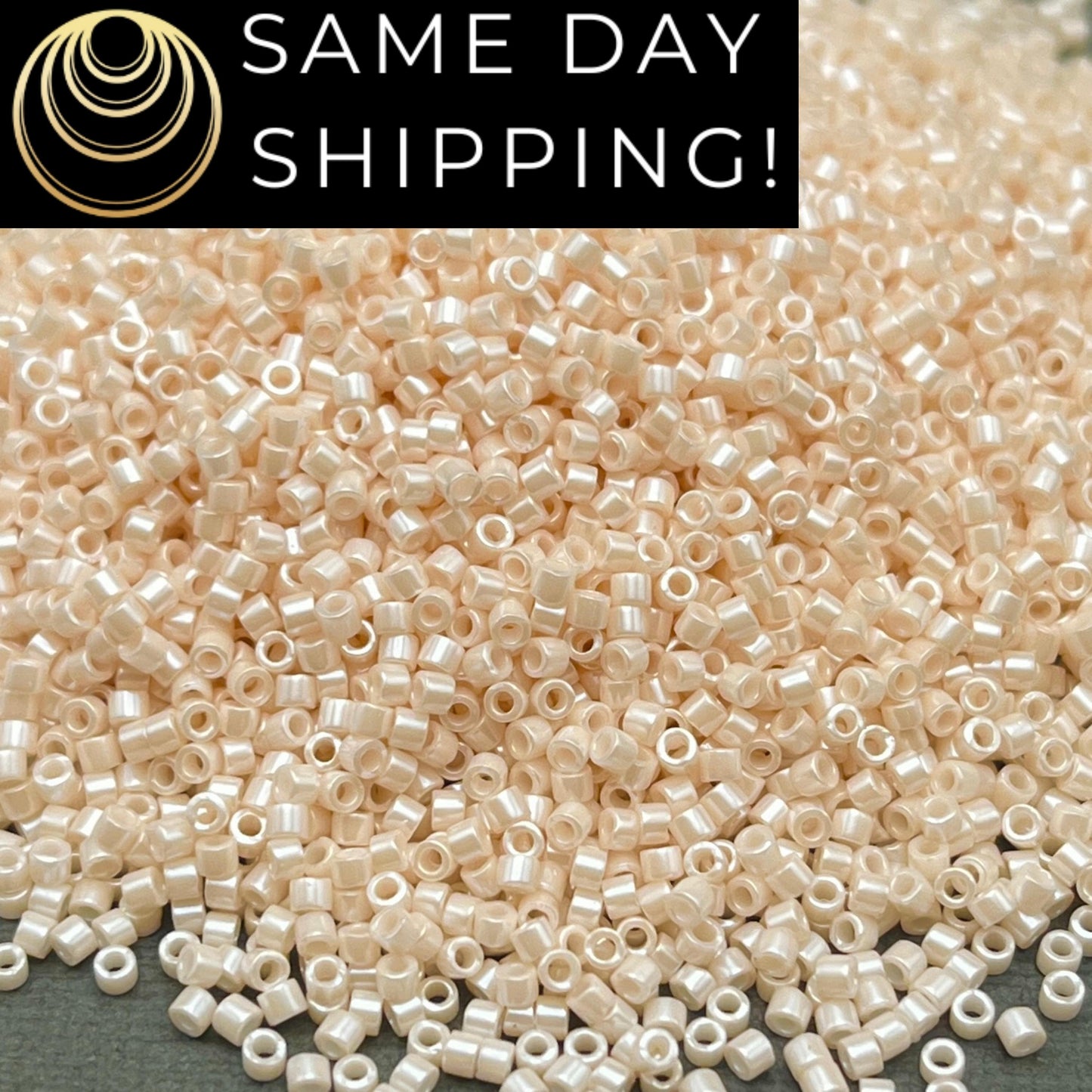 DB1530 11/0 Miyuki Delica Beads Opaque Bisque White Ceylon