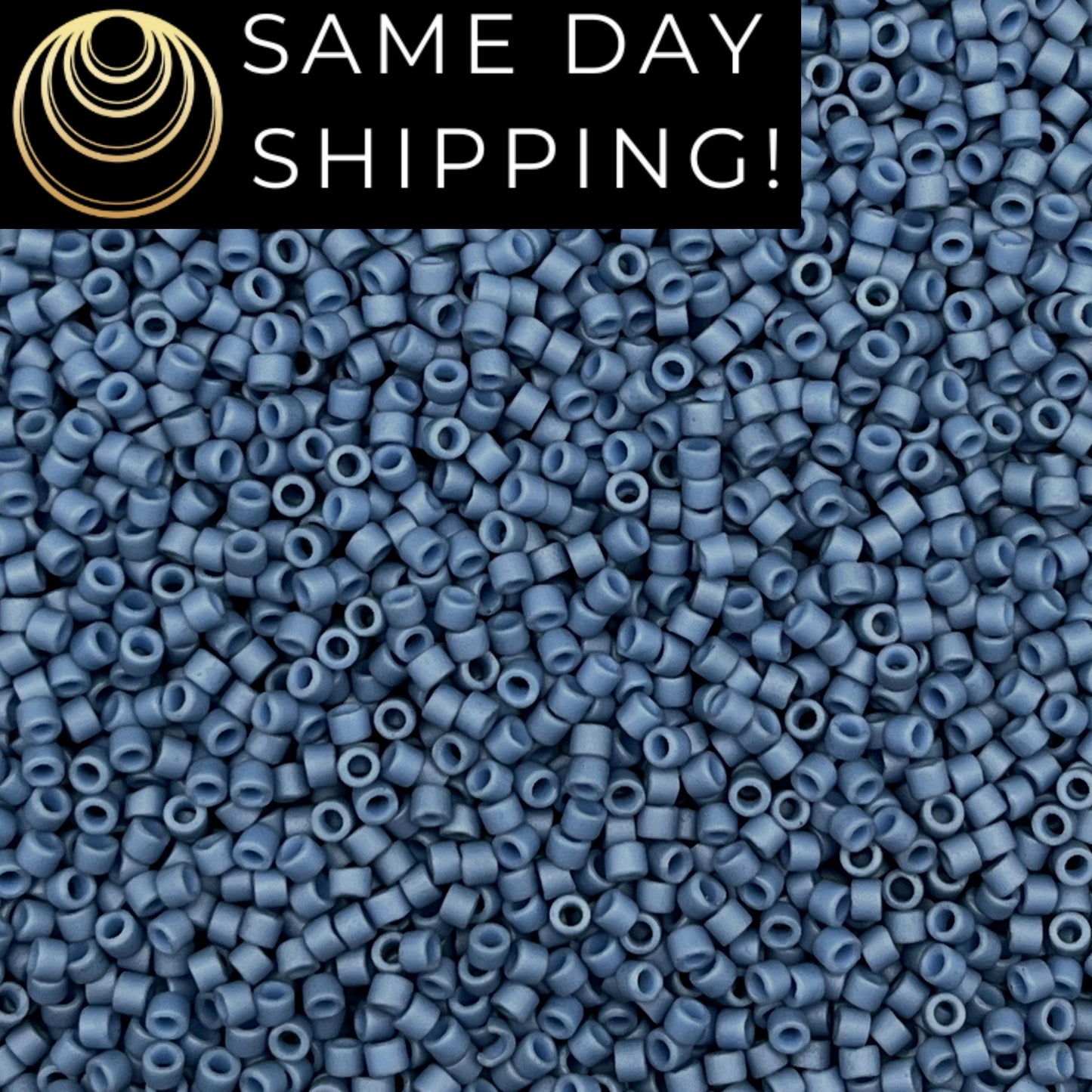 DB2408 11/0 Miyuki Delica Beads Matte Opaque Steel Blue