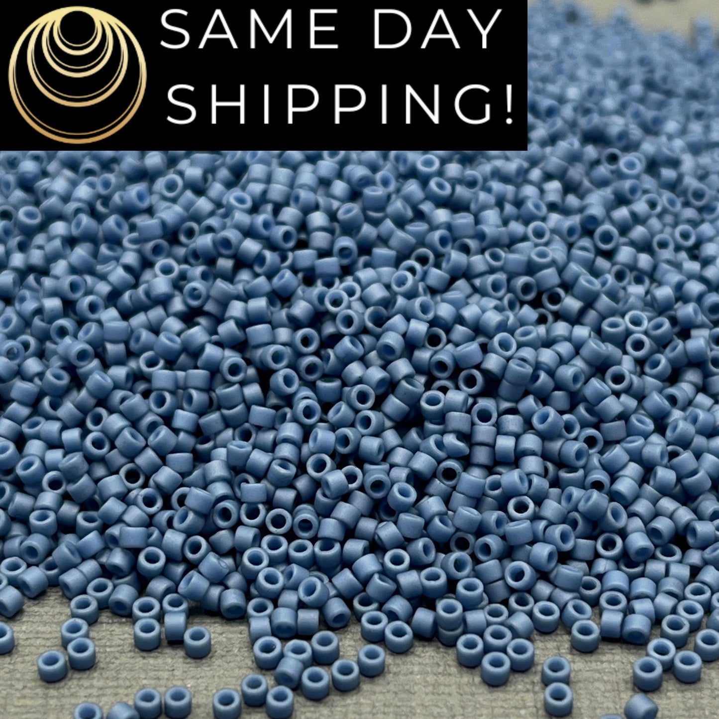 DB2408 11/0 Miyuki Delica Beads Matte Opaque Steel Blue