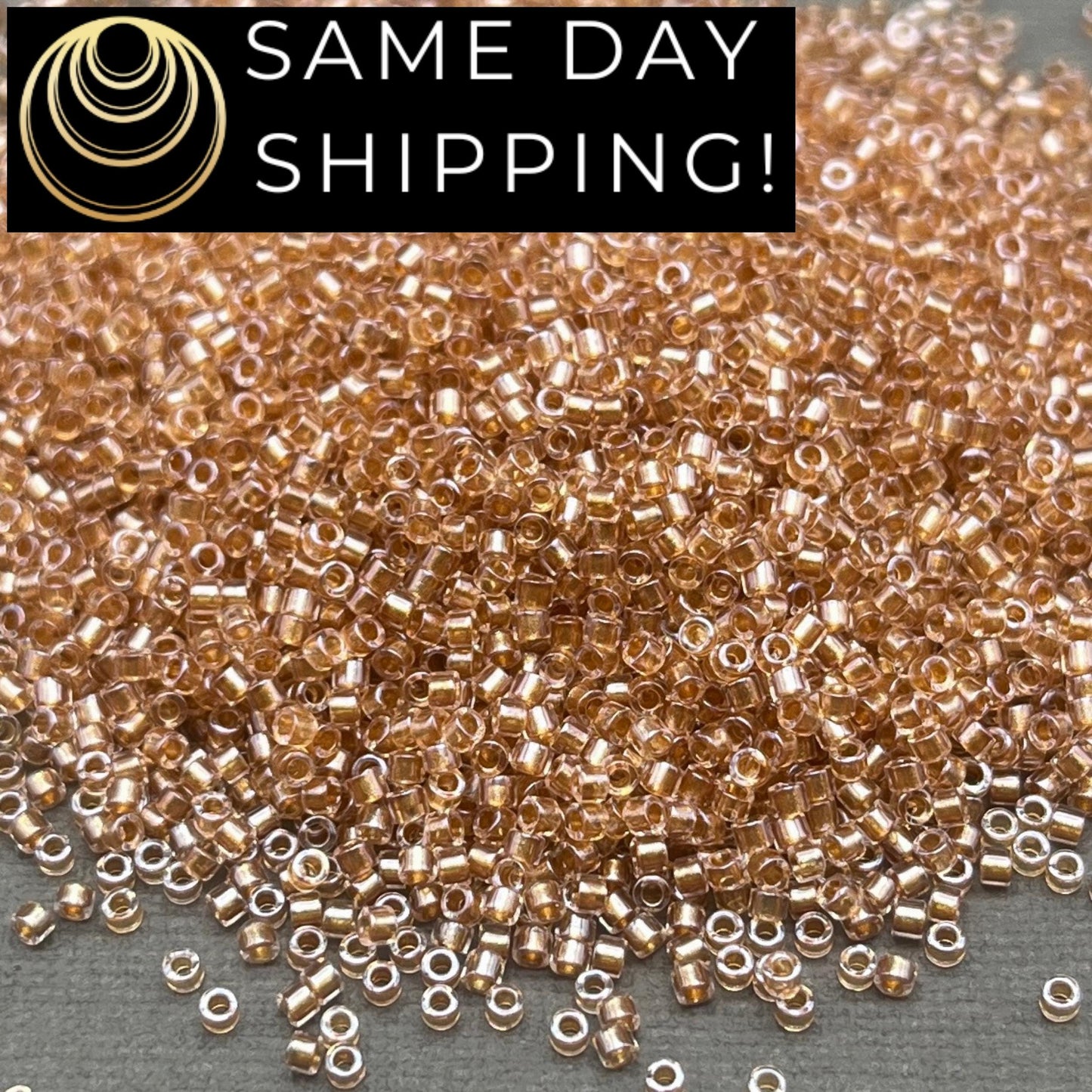 DB0901 11/0 Miyuki Delica Beads Sparkling Honey Beige Lined Crystal