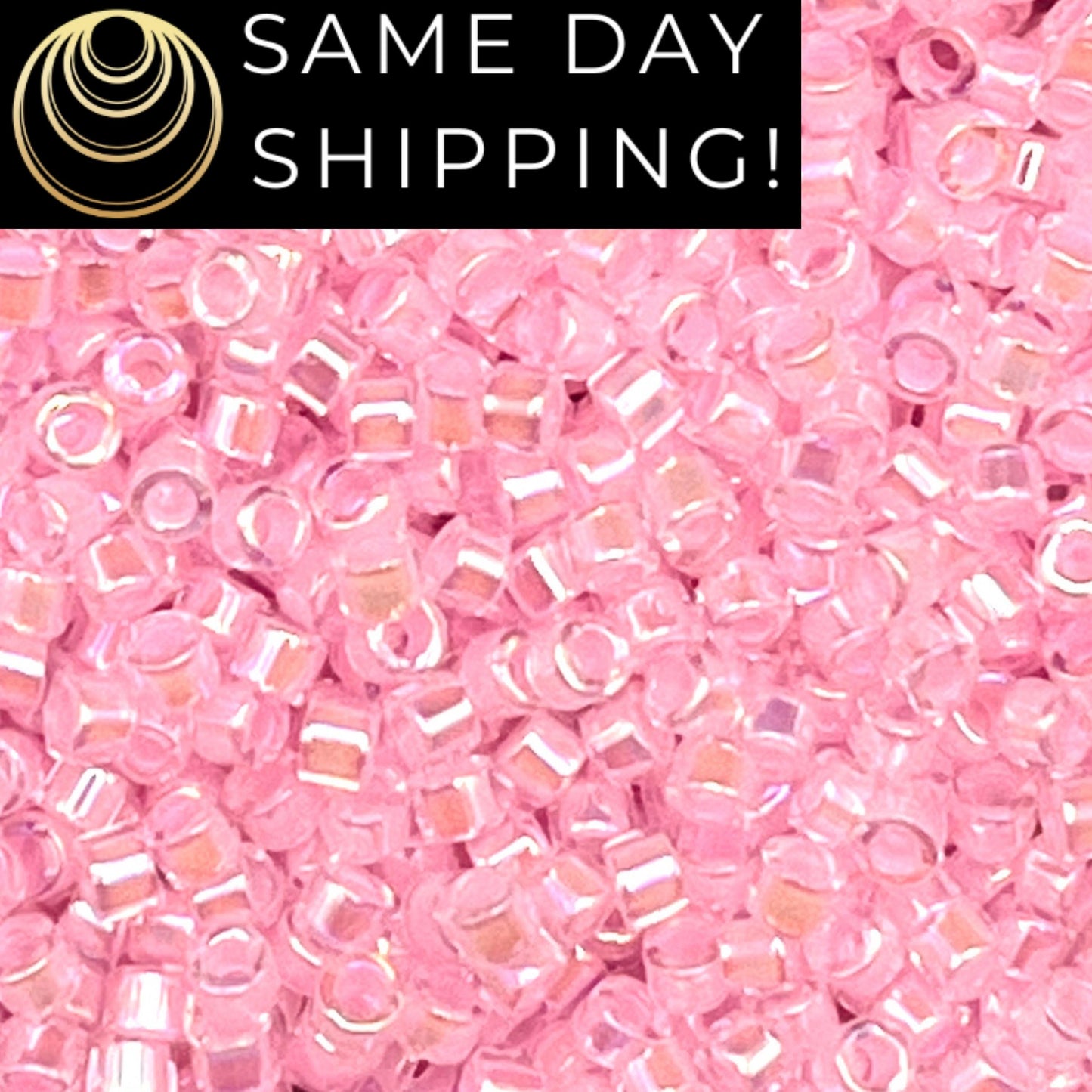DB0055 11/0 Miyuki Delica Beads Pink Lined Crystal AB