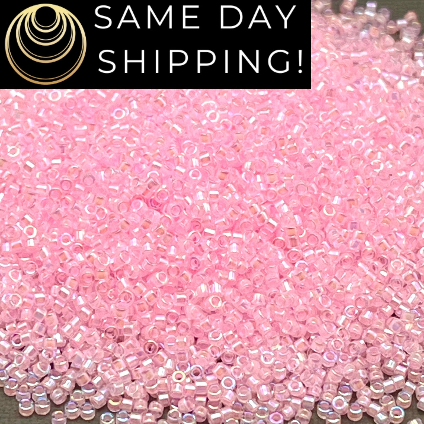 DB0055 11/0 Miyuki Delica Beads Pink Lined Crystal AB
