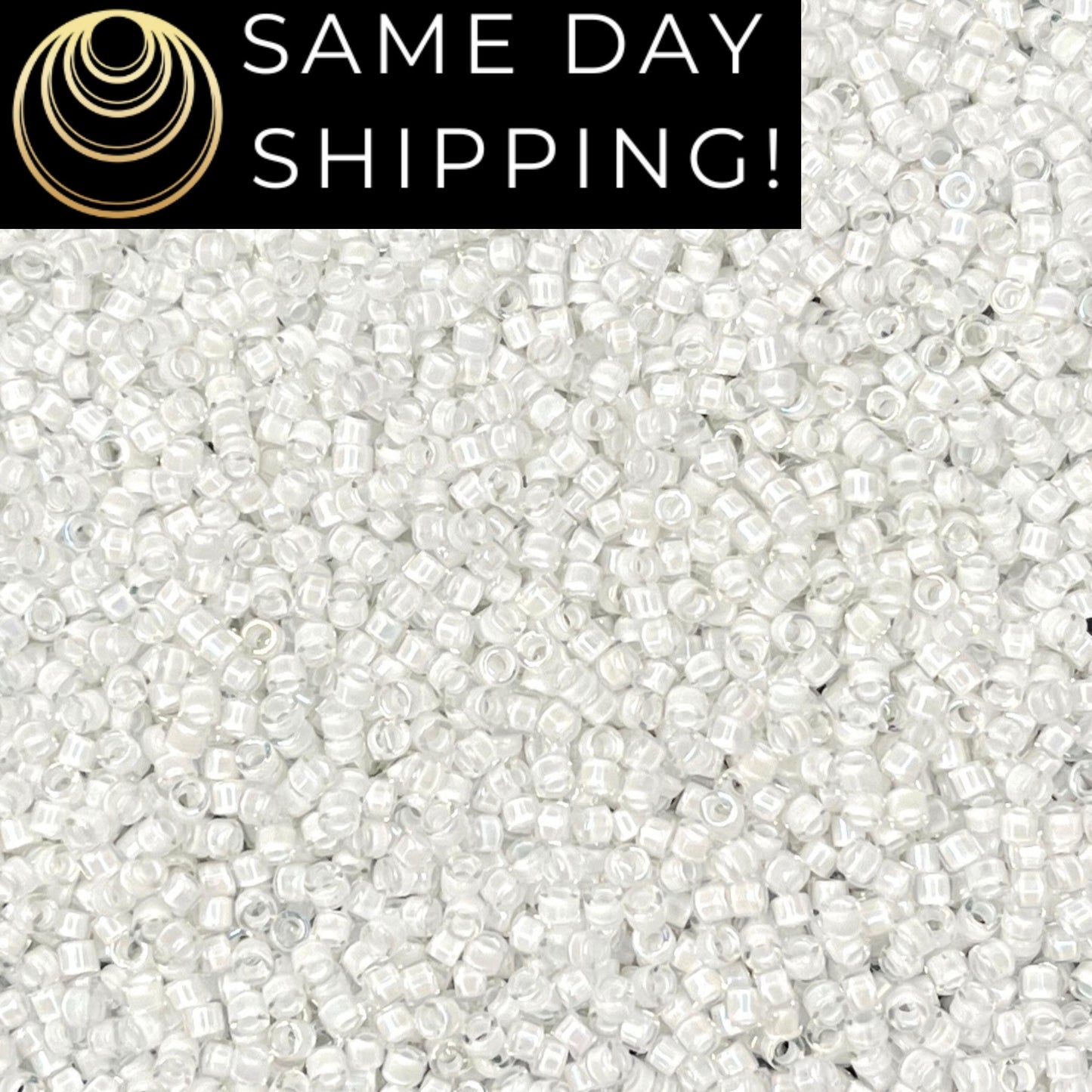 DB0066 11/0 Miyuki Delica Beads White Lined Crystal AB