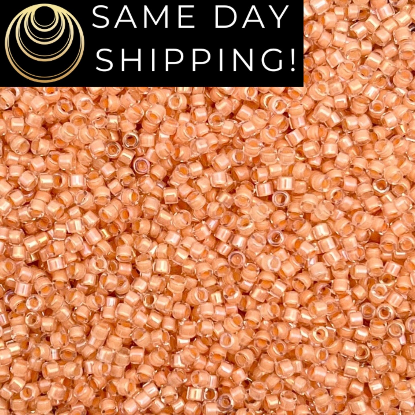 DB0067 11/0 Miyuki Delica Beads Light Peach Lined Crystal Luster