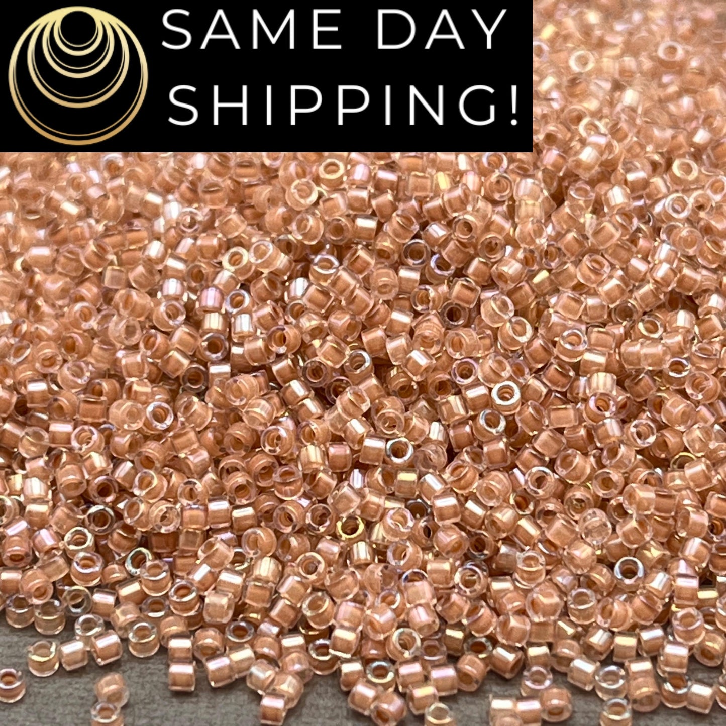 DB0069 11/0 Miyuki Delica Beads Blushed Lined Crystal AB