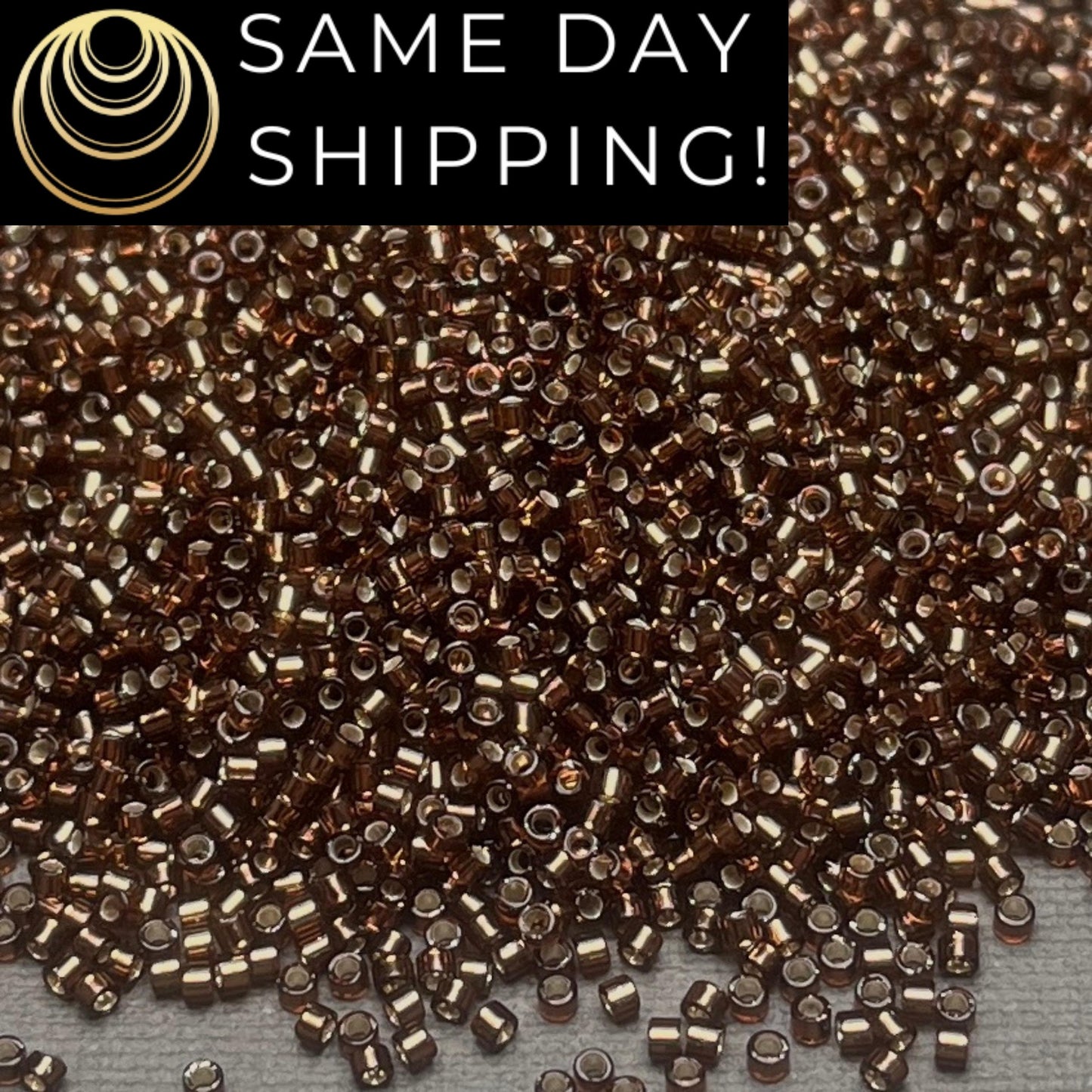 DB0150 11/0 Miyuki Delica Beads Silver Lined Root Beer