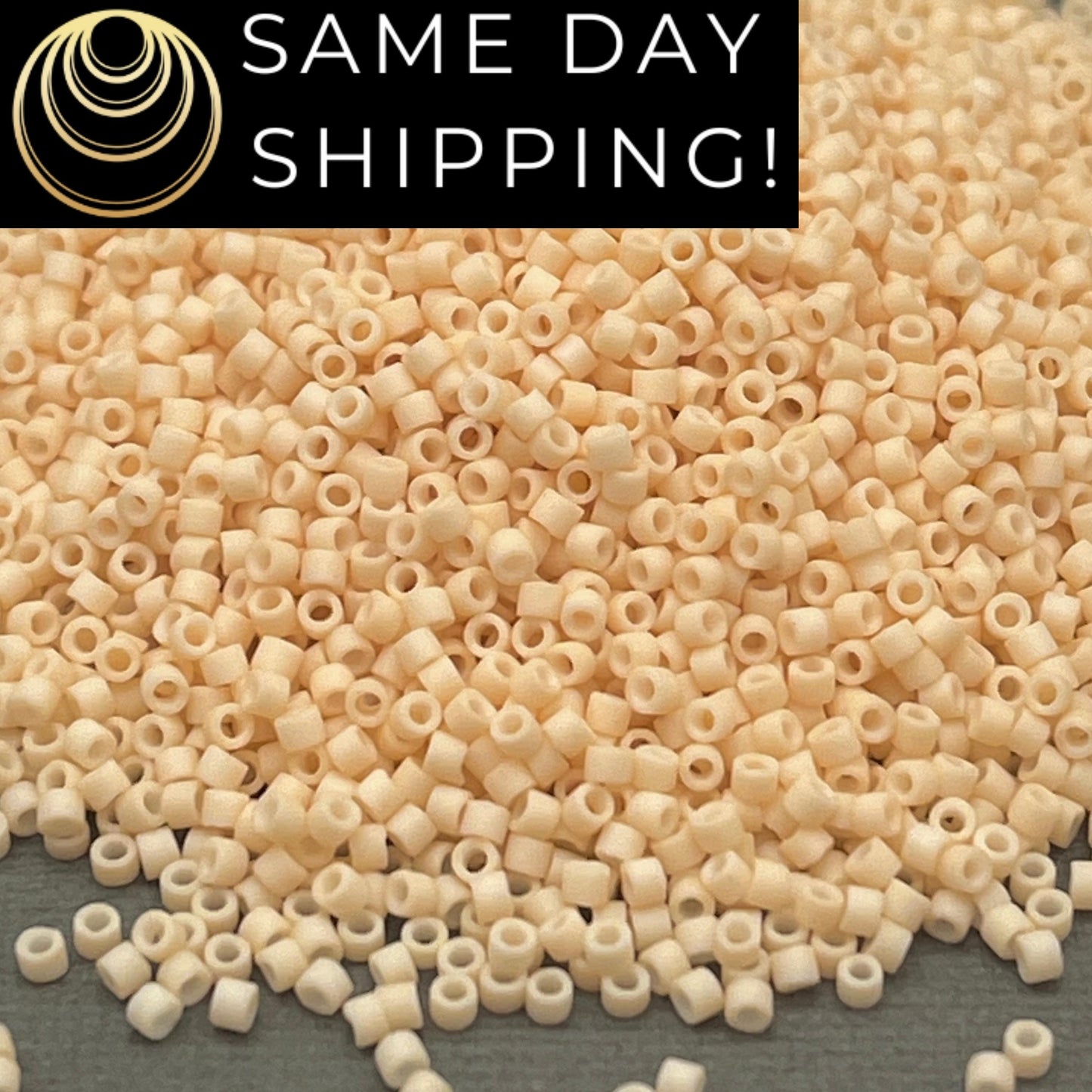 DB0353 11/0 Miyuki Delica Beads Matte Opaque Antique Beige