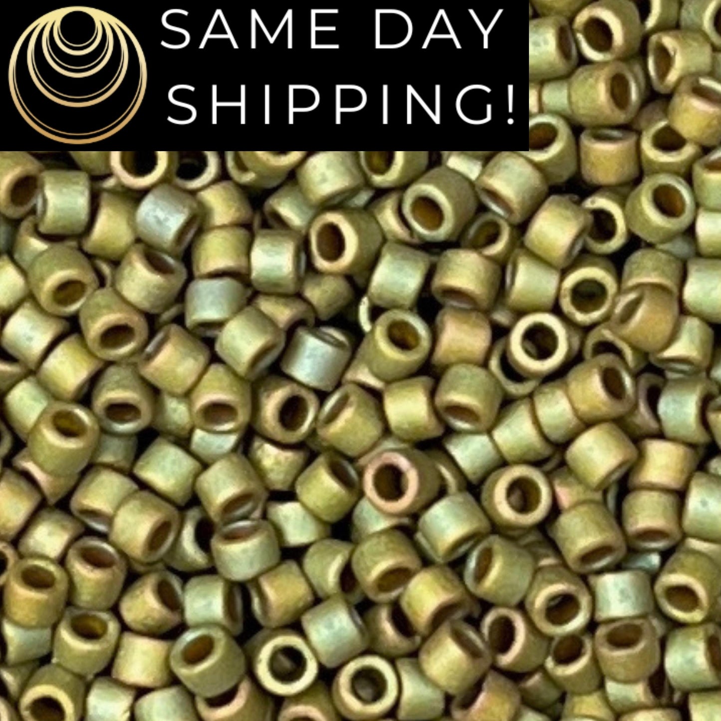 DB0372 11/0 Miyuki Delica Beads Matte Opaque Light Olive Luster