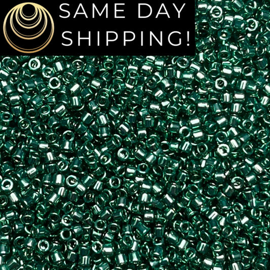 DB0458 11/0 Miyuki Delica Beads Galvanized Dark Teal Green
