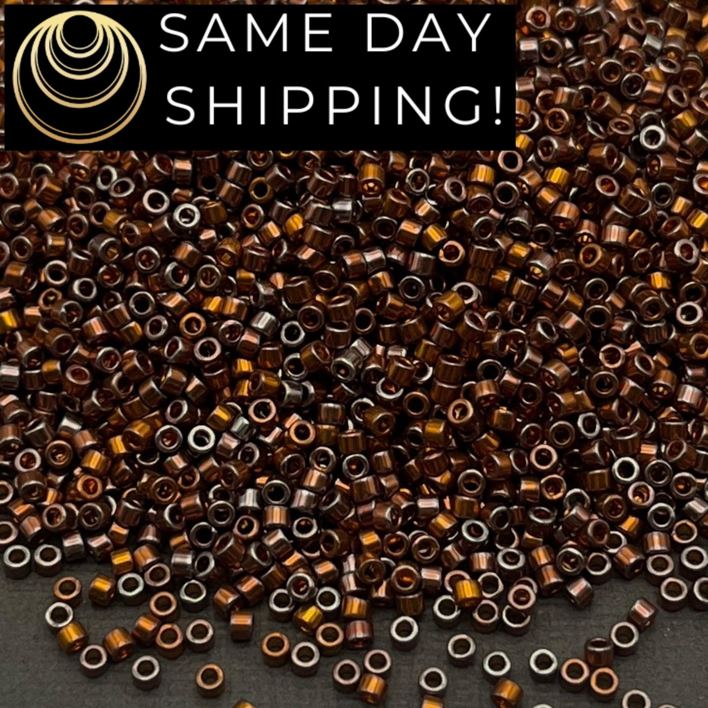 DB0506 11/0 Miyuki Delica Beads 24kt Gold Plated Dark Copper