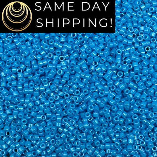 DB0659 11/0 Miyuki Delica Beads Dyed Opaque Capri Blue