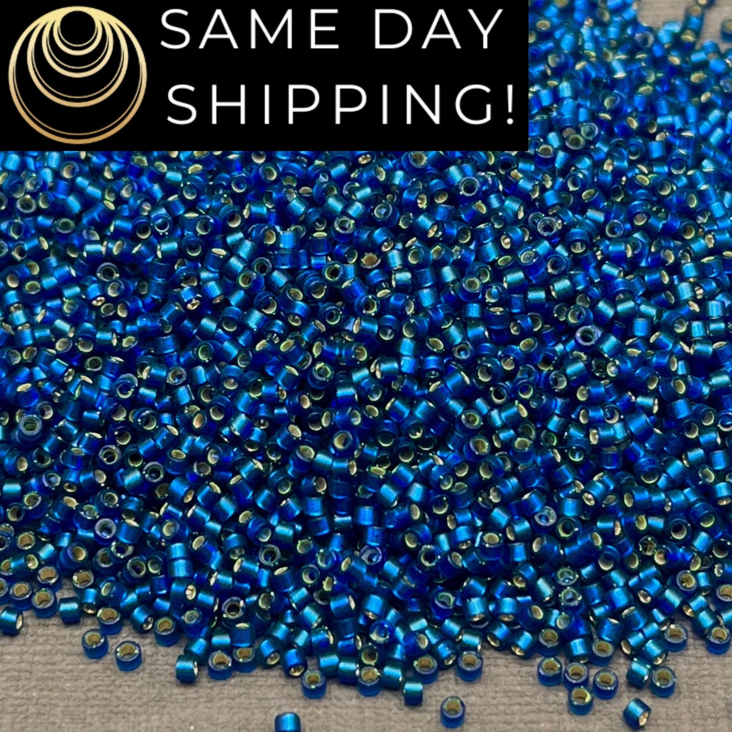 DB0693 11/0 Miyuki Delica Beads Dyed Semi-Matte Silver Lined Dusk Blue