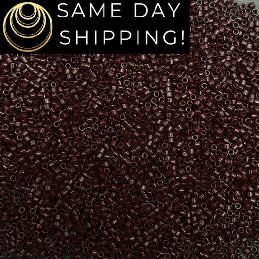 DB0734 11/0 Miyuki Delica Beads Opaque Chocolate Brown