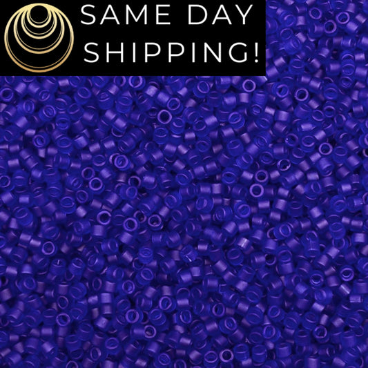 DB0748 11/0 Miyuki Delica Beads Matte Transparent Cobalt Blue