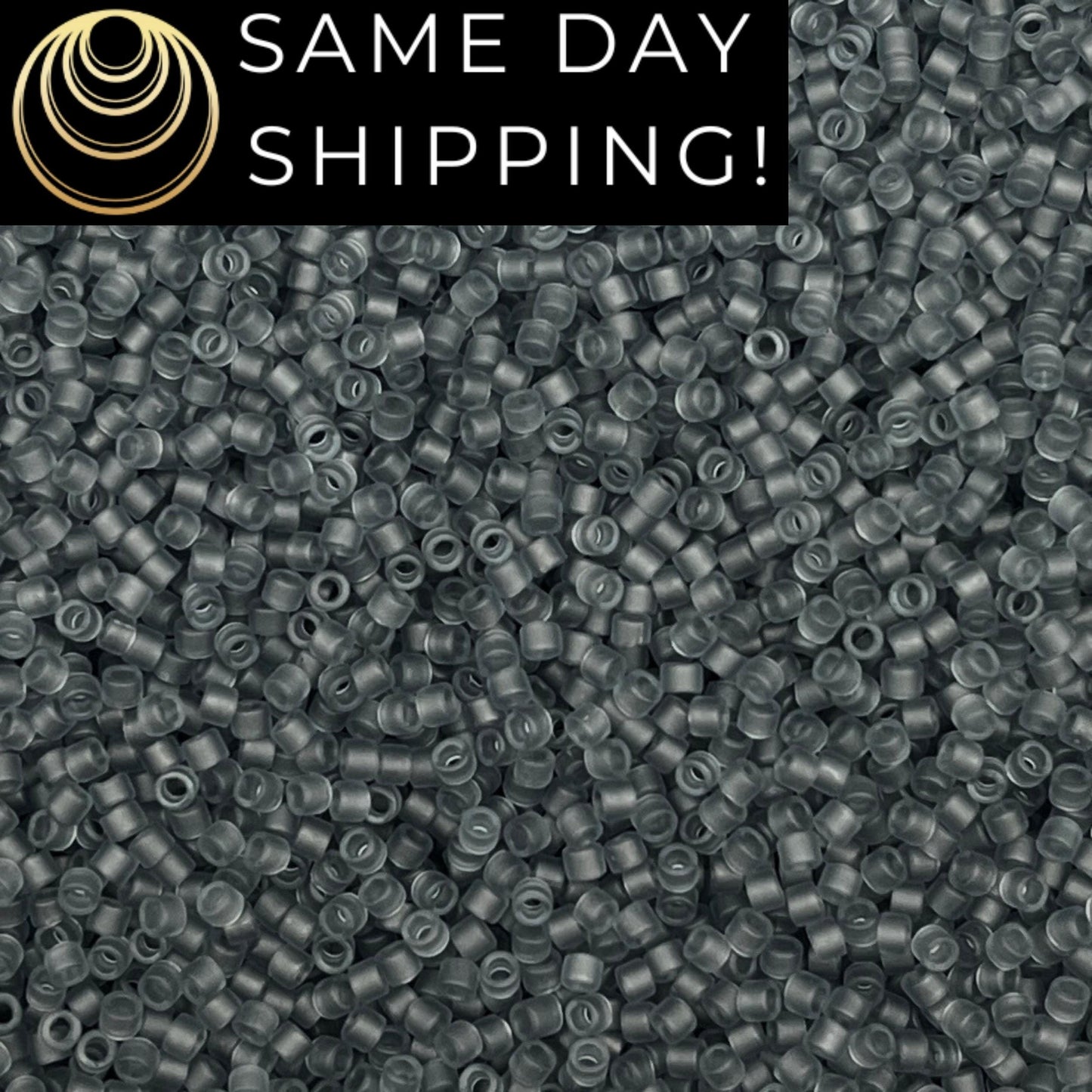 DB0749 11/0 Miyuki Delica Beads Matte Transparent Gray