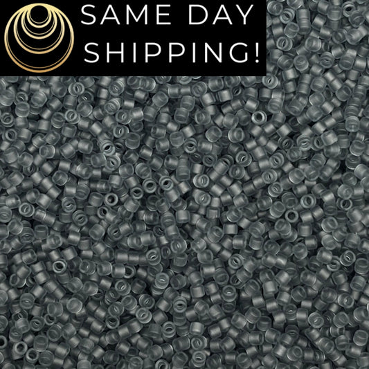 DB0749 11/0 Miyuki Delica Beads Matte Transparent Gray